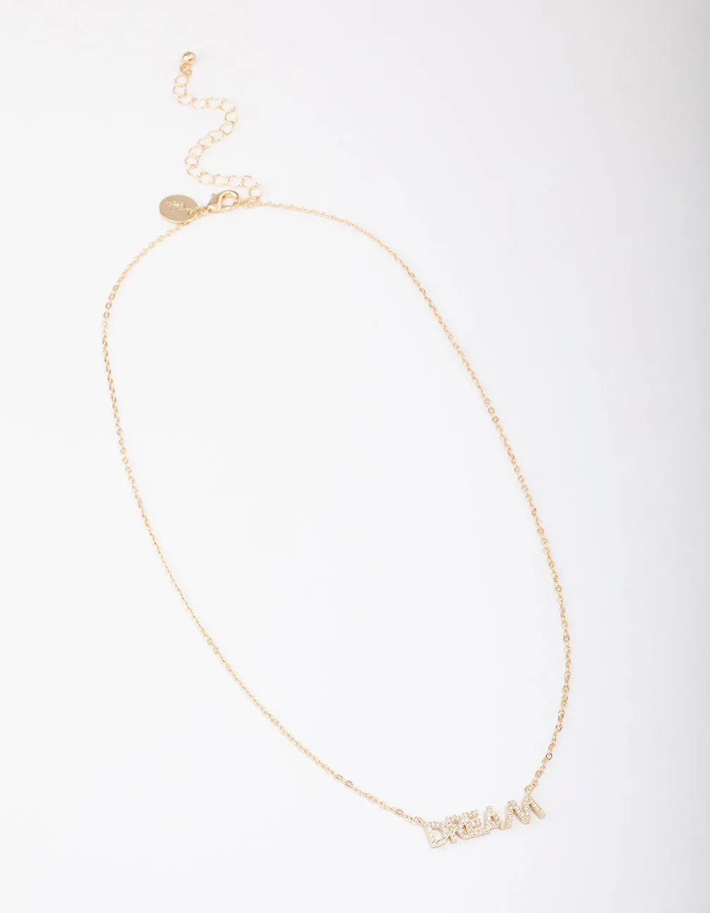 Gold Plated Dream Script Necklace