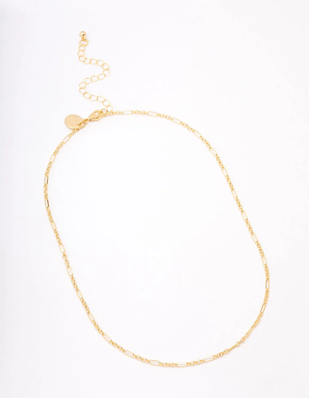 Gold Plated Long & Short Cable Chain Necklace