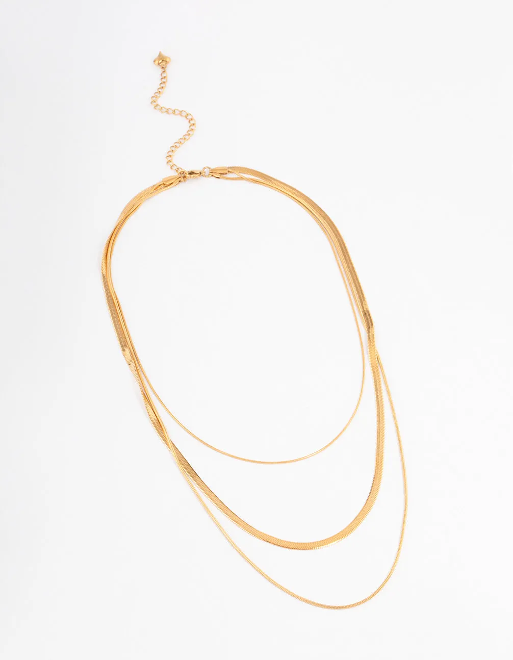 Gold Plated Max Width Snake Layered Necklace