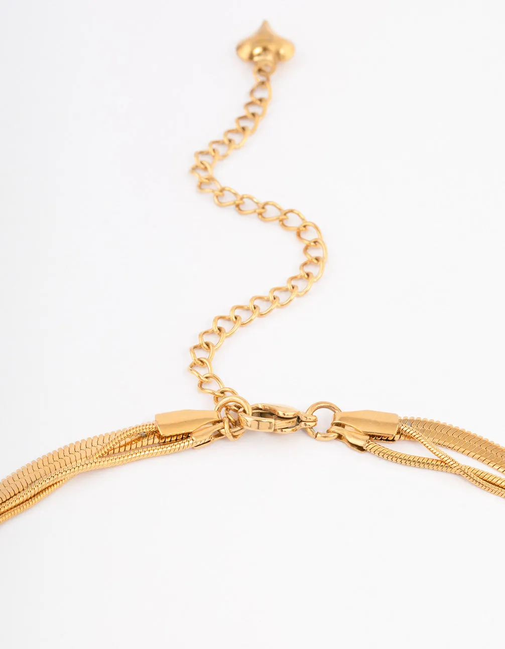 Gold Plated Max Width Snake Layered Necklace