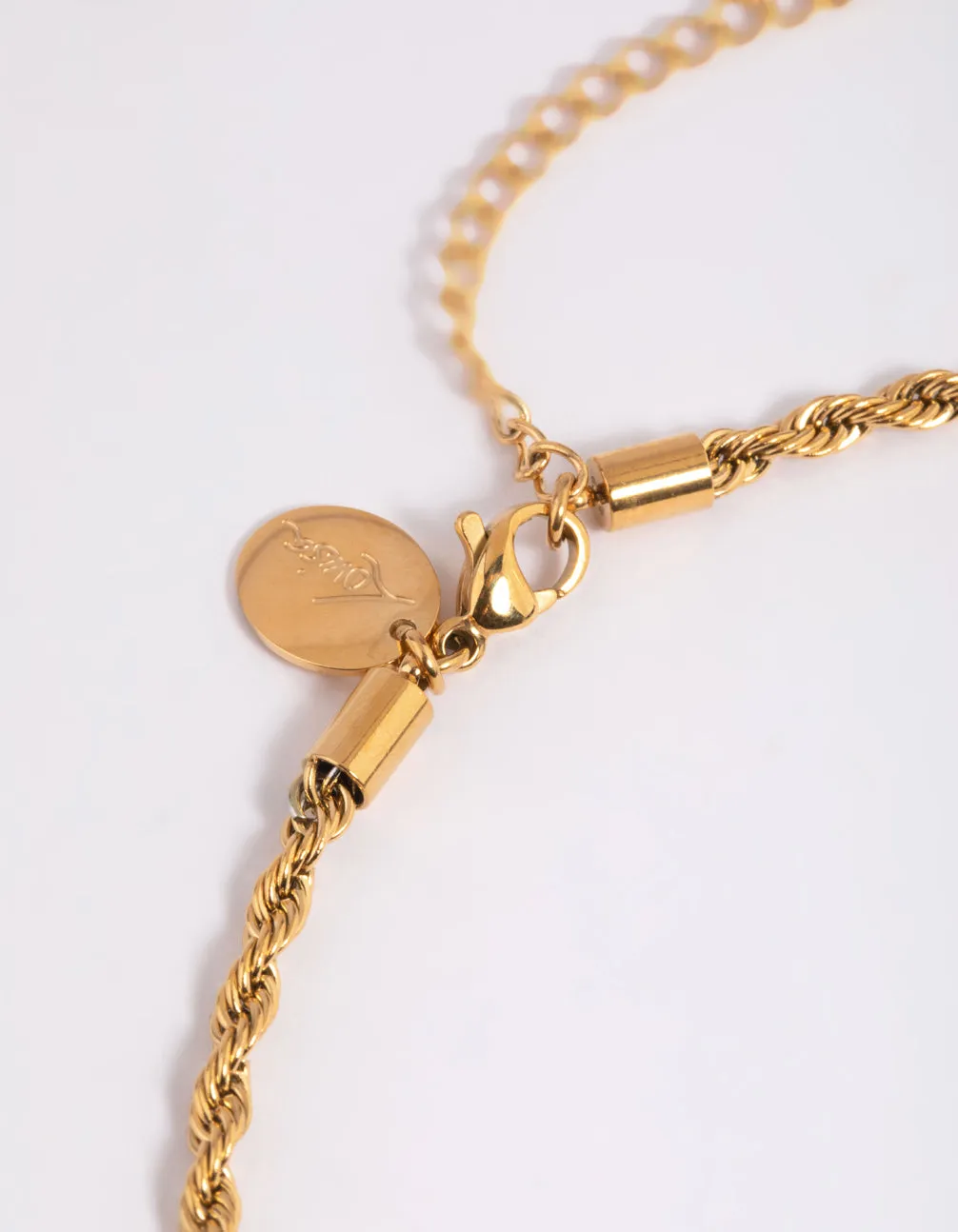 Gold Plated Stainless Steel Twisted Chain Necklace