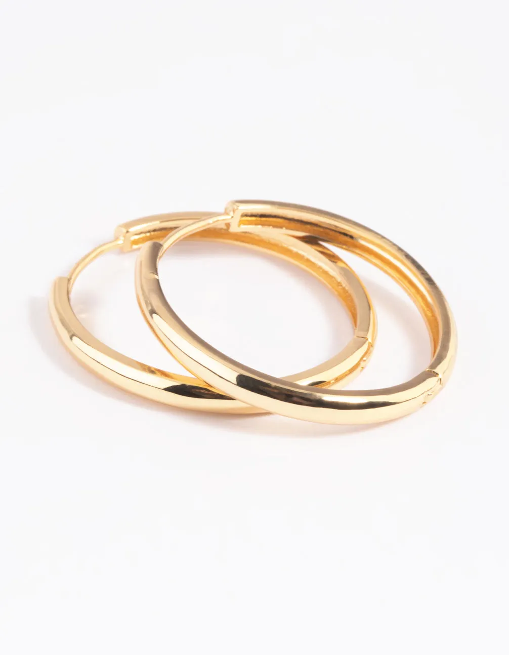 Gold Plated Thin Huggie Hoop Earrings