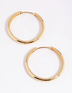 Gold Plated Thin Huggie Hoop Earrings