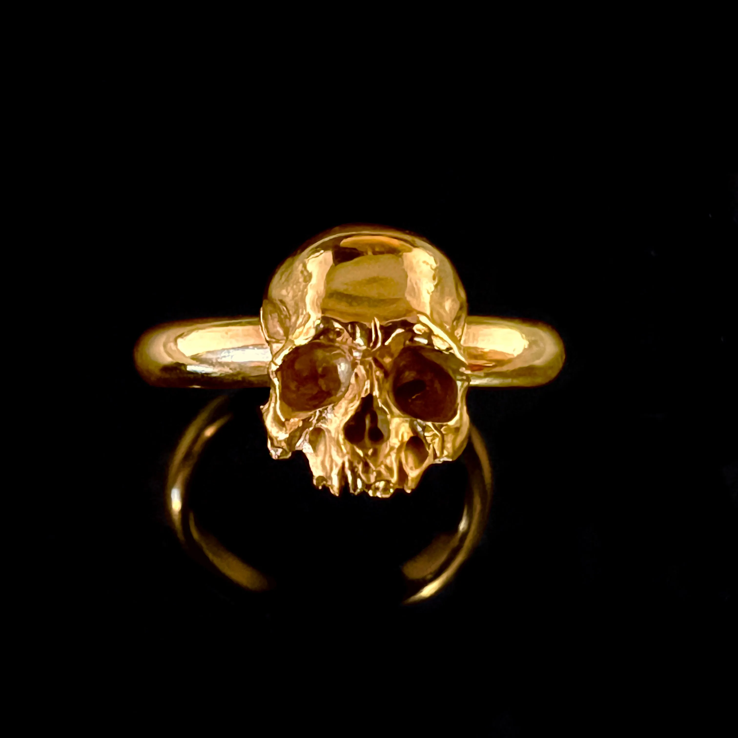 Gold Skull Band Ring