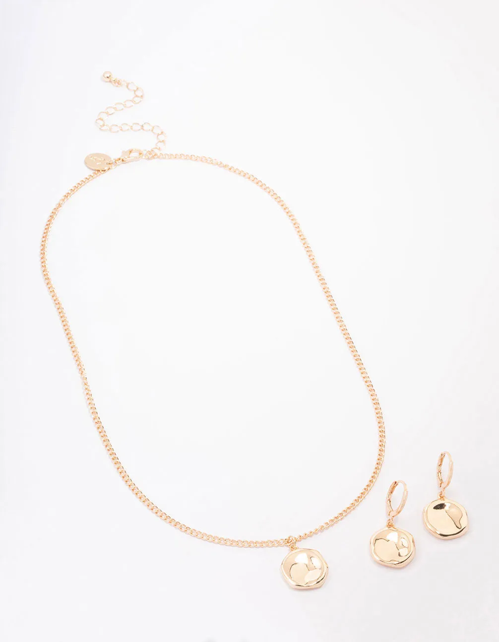 Gold Textured Coin Jewellery Set