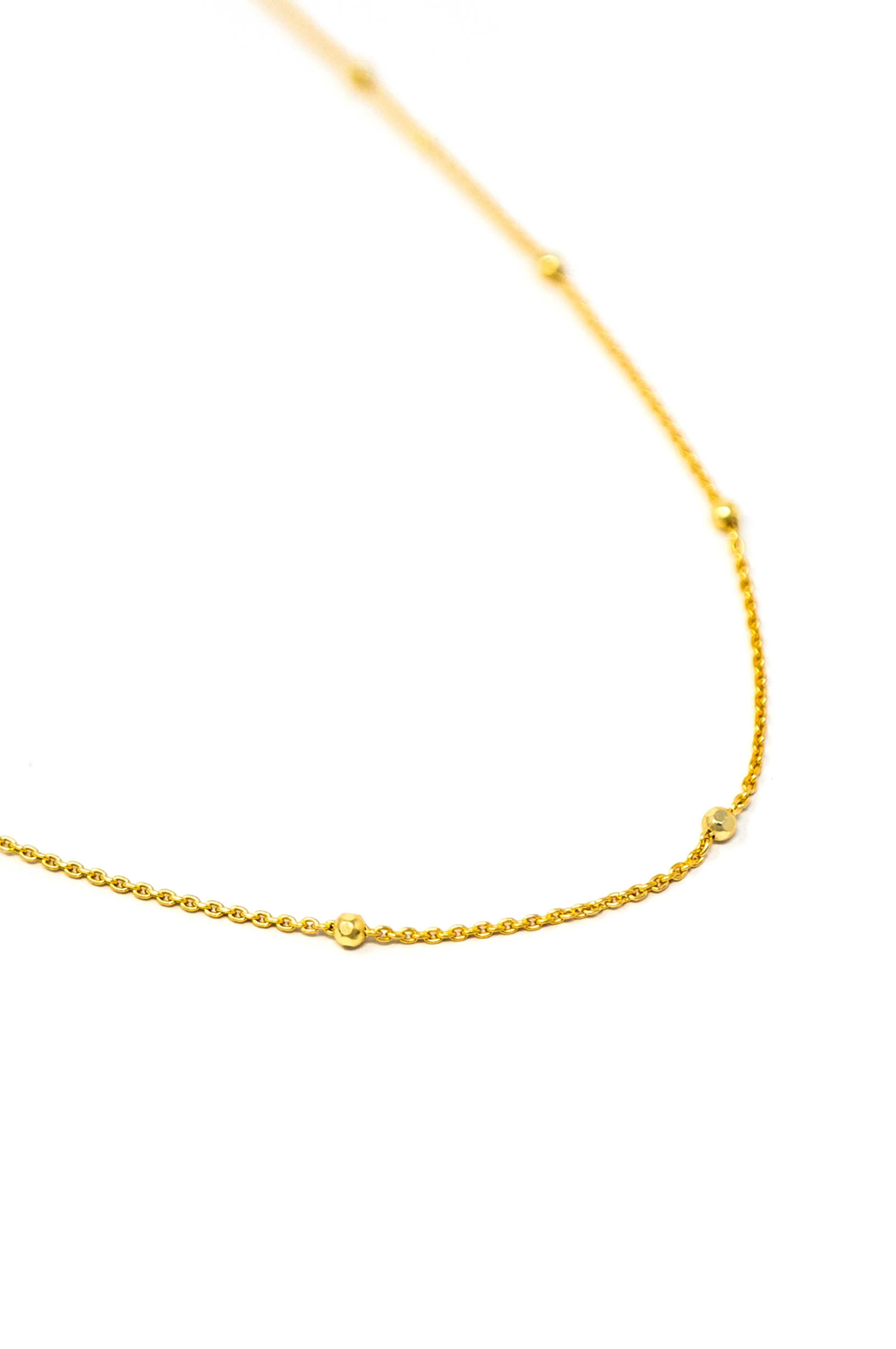 Granulated Station Gold Plated Sterling Silver Chain