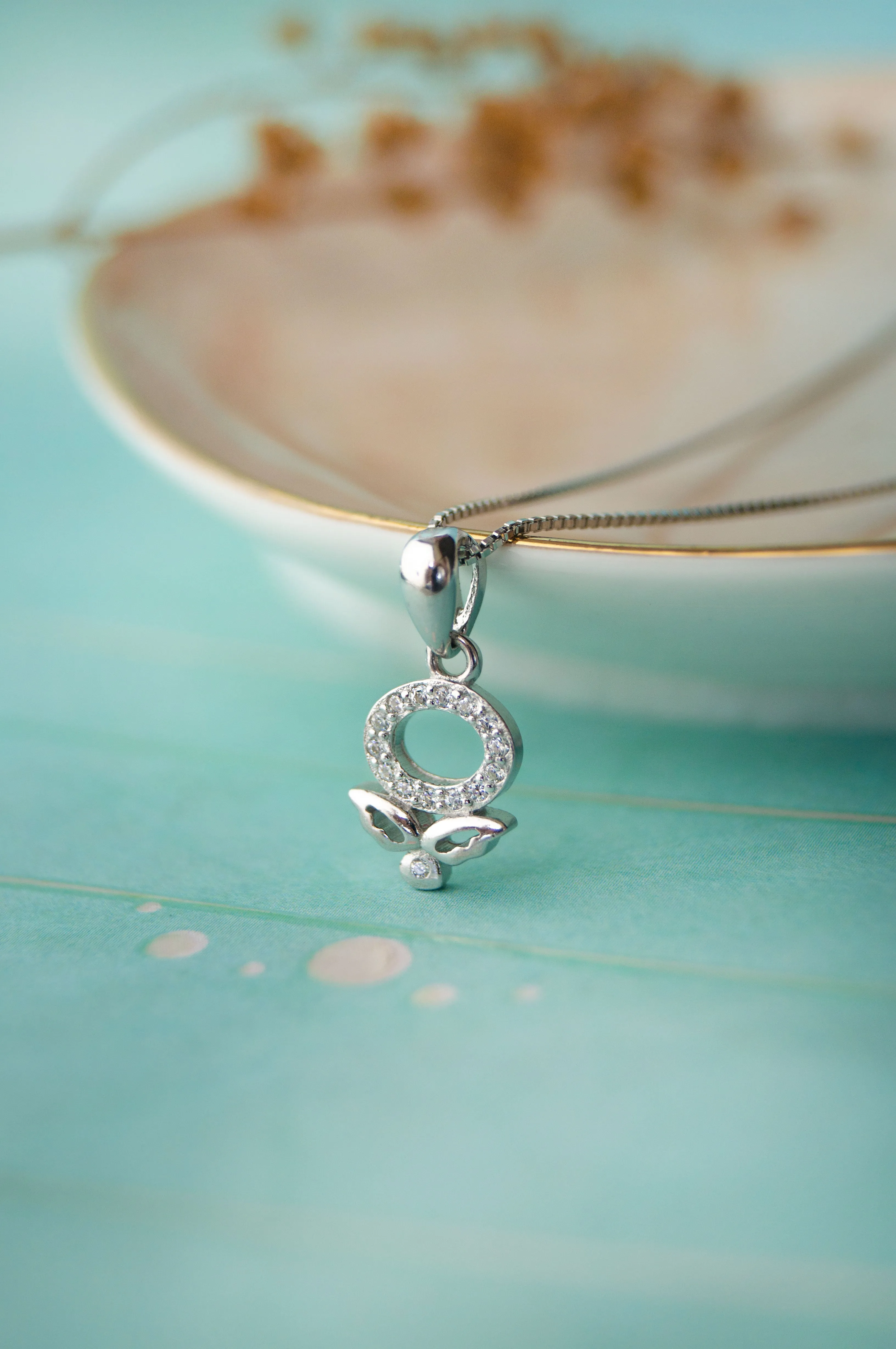 Halo Flower Sterling Silver Pendant