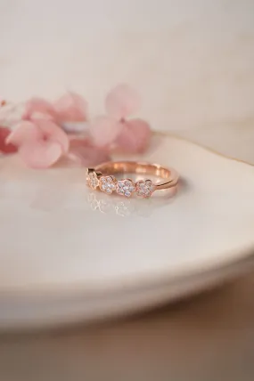 Happy Flower Rose Gold Plated Sterling Silver Rings