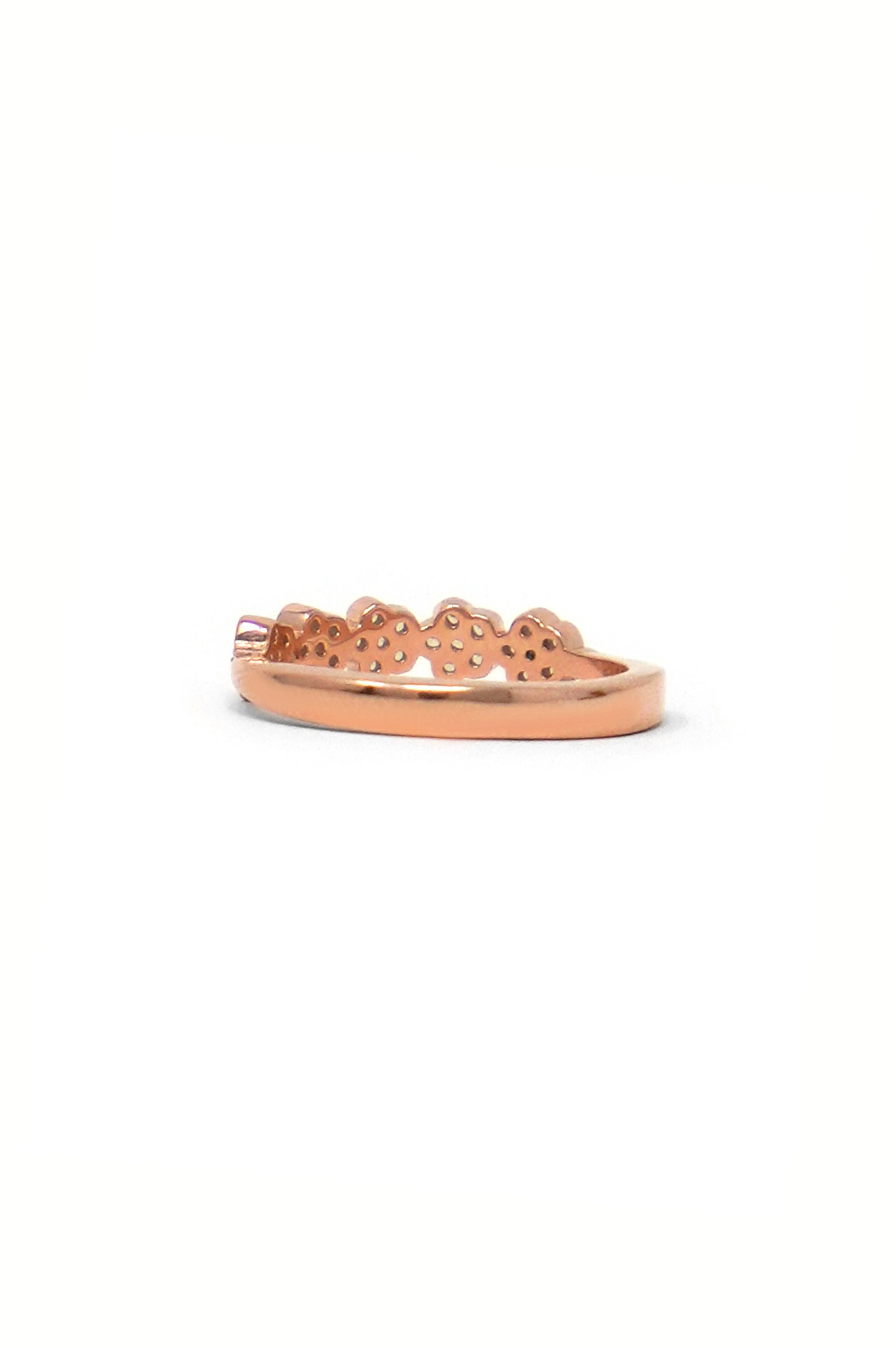 Happy Flower Rose Gold Plated Sterling Silver Rings