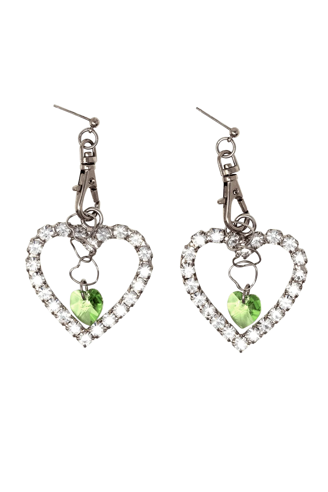 HEART EARRINGS WITH SWAROVSKI CRYSTAL