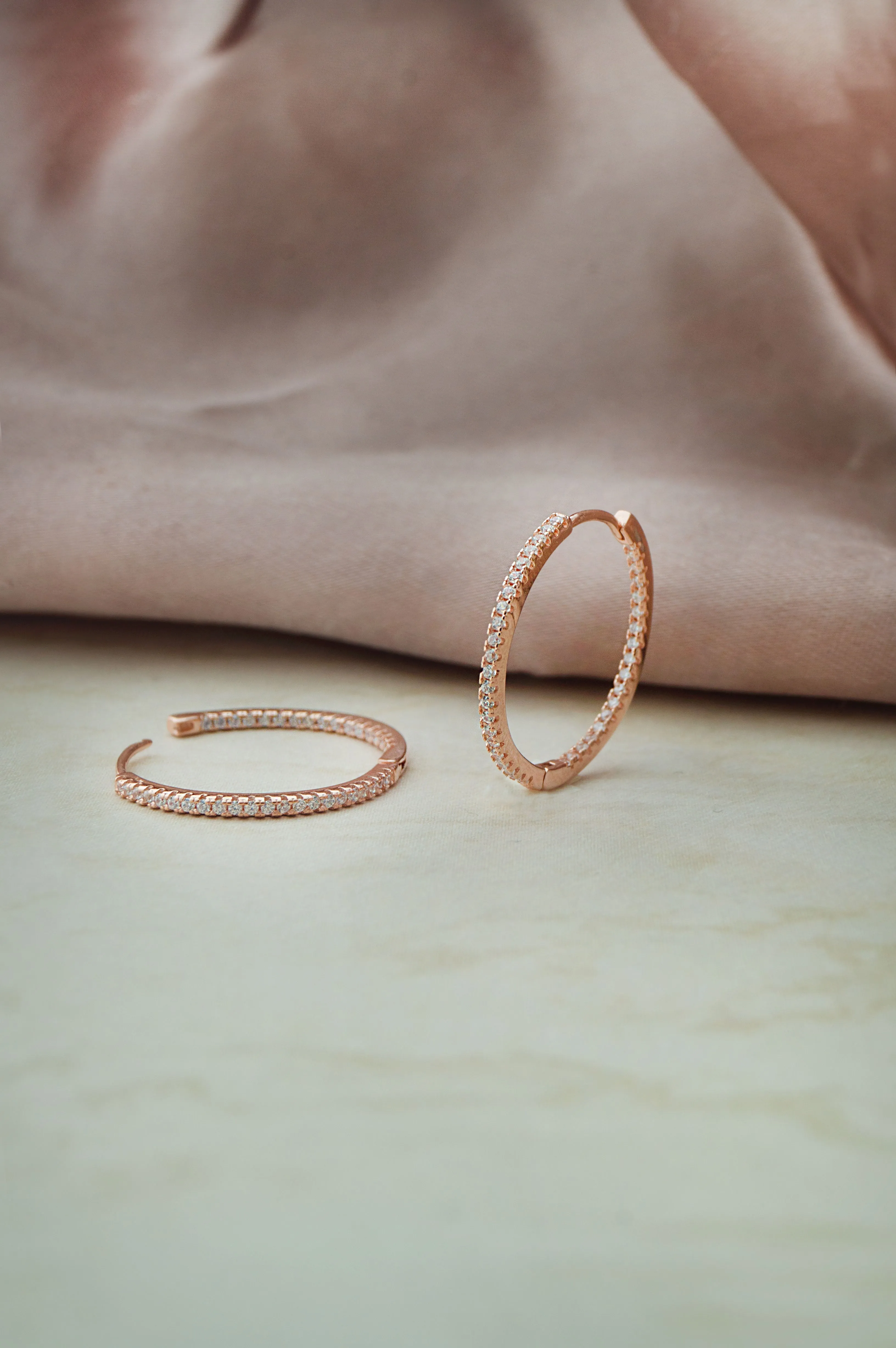 Hoopla Hoop Rose Gold Plated Sterling Silver Hoop Earrings