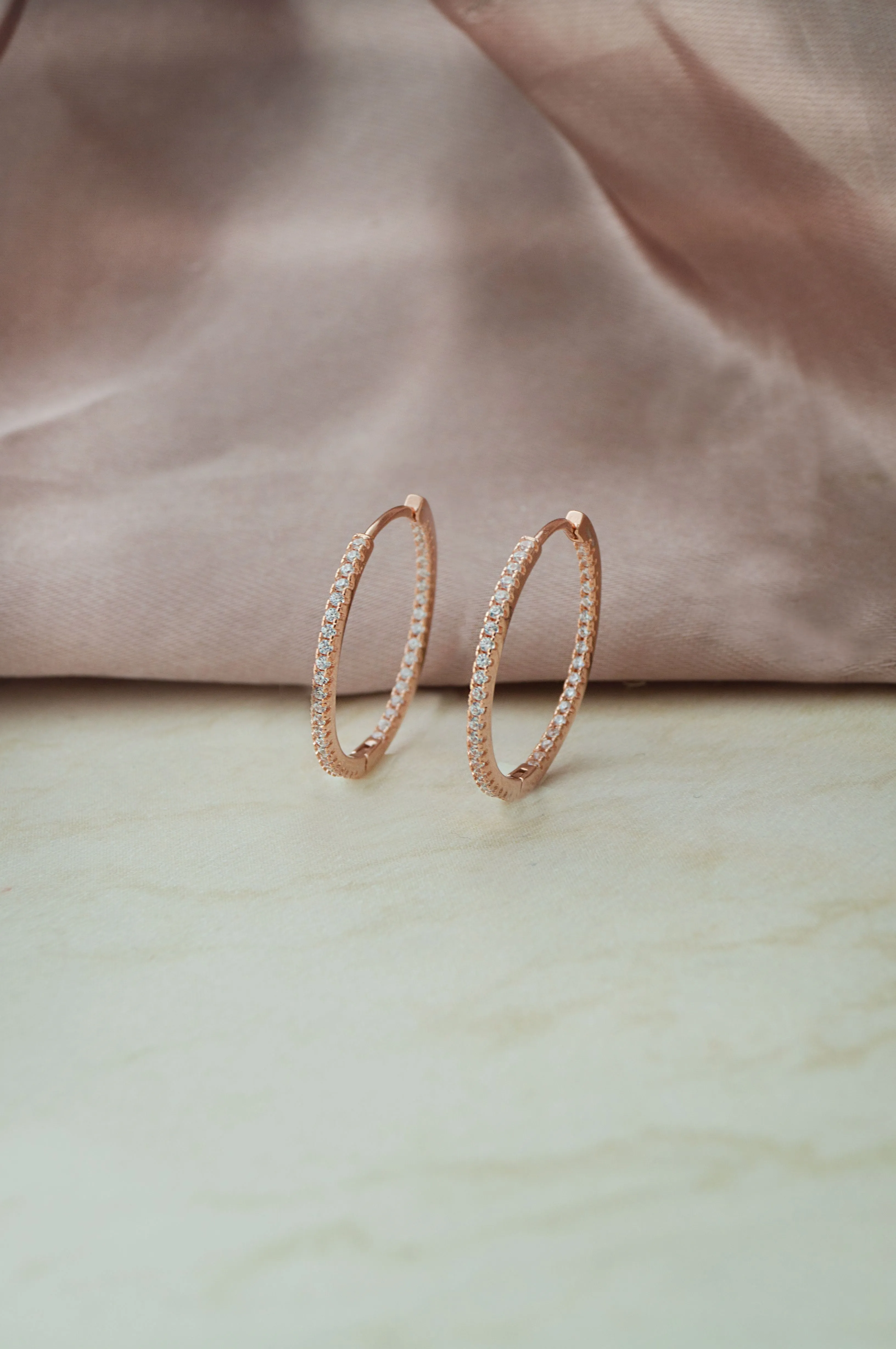 Hoopla Hoop Rose Gold Plated Sterling Silver Hoop Earrings