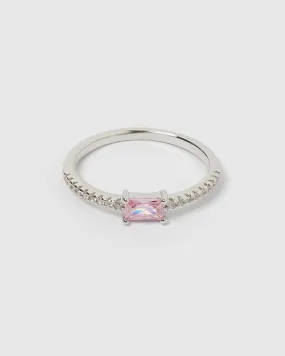 Izoa Elsa Ring Silver Baby Pink