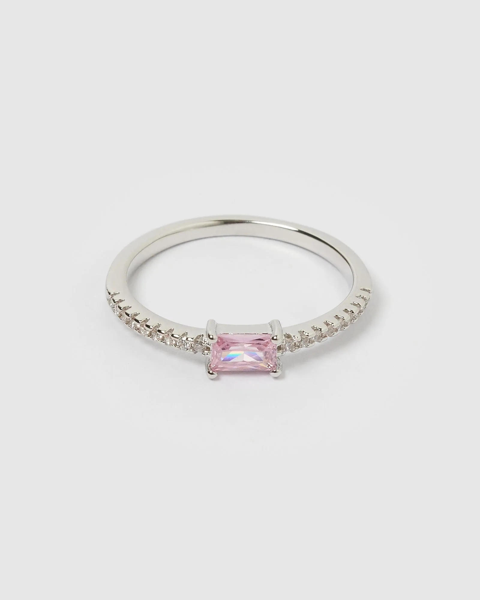 Izoa Elsa Ring Silver Baby Pink