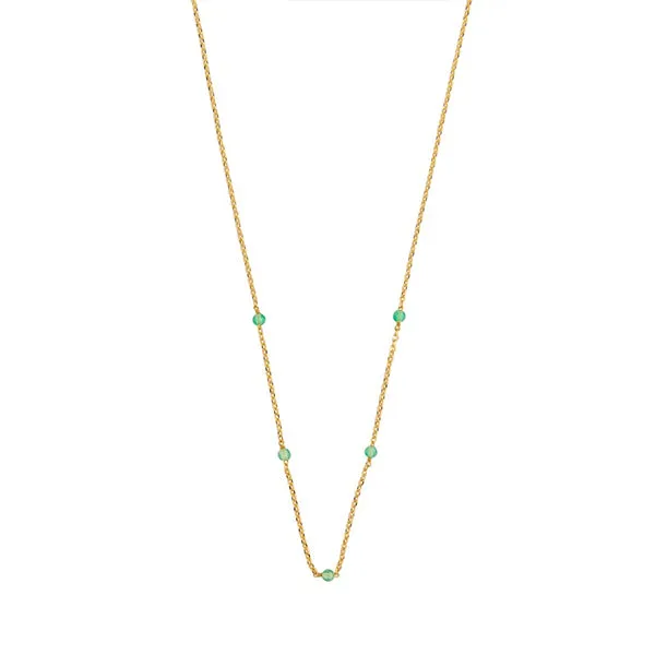 Jade Chain Necklace - Gold