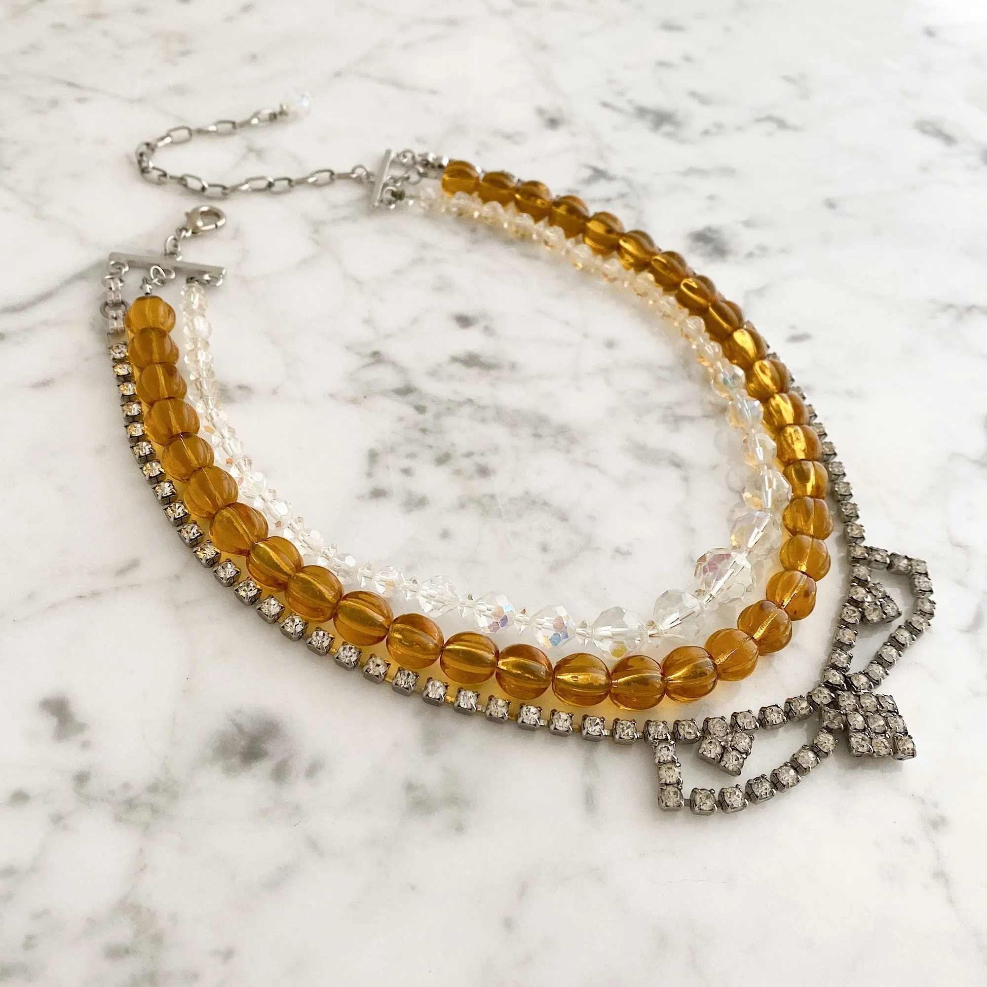 KADEN topaz crystal statement necklace