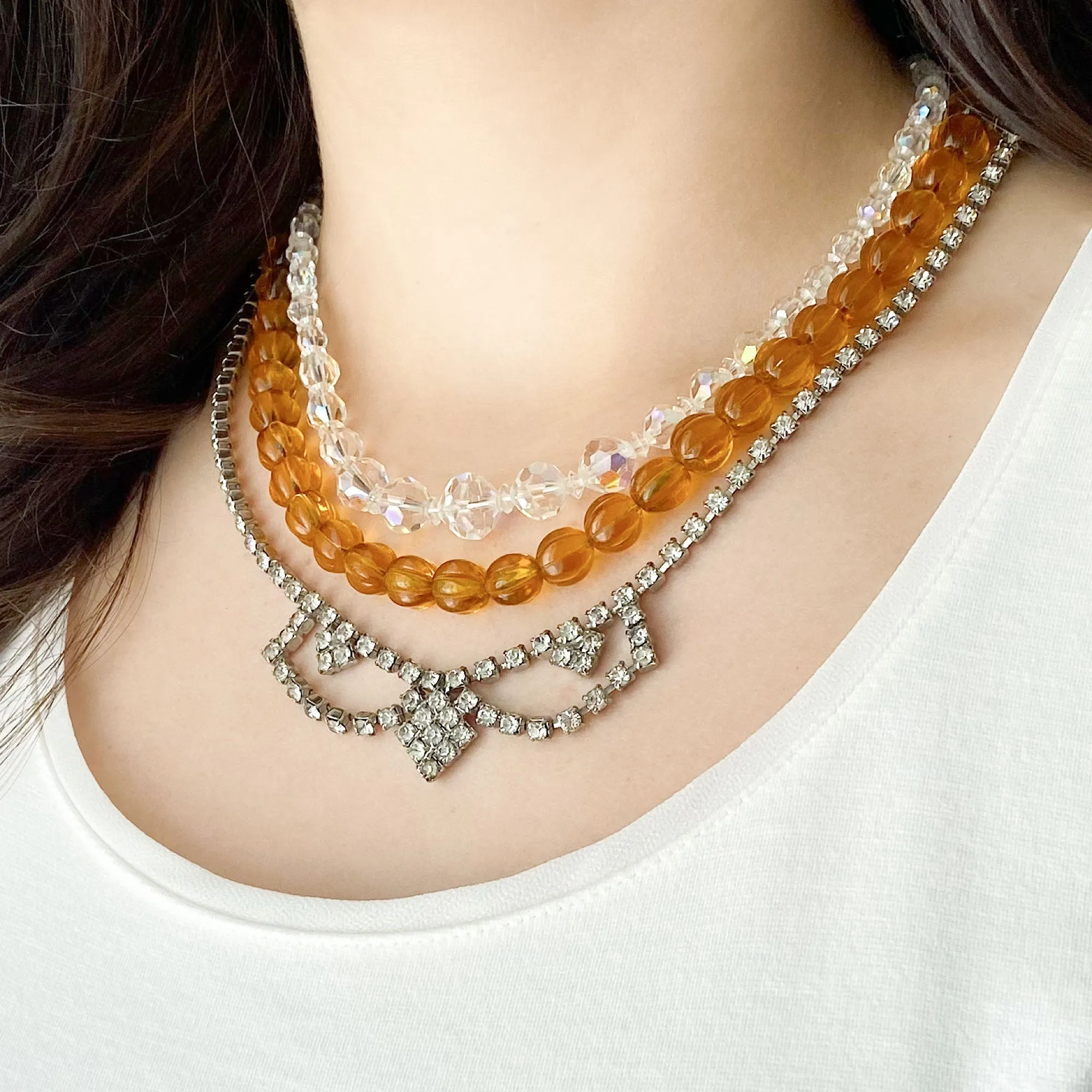 KADEN topaz crystal statement necklace