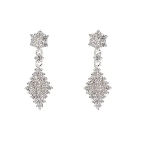 KNIGHT & DAY - SILVER DIAMOND DROP EARRINGS