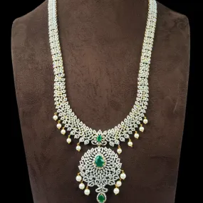 Ladies Long American Diamond Necklace Set By Asp Fashion Jewellery