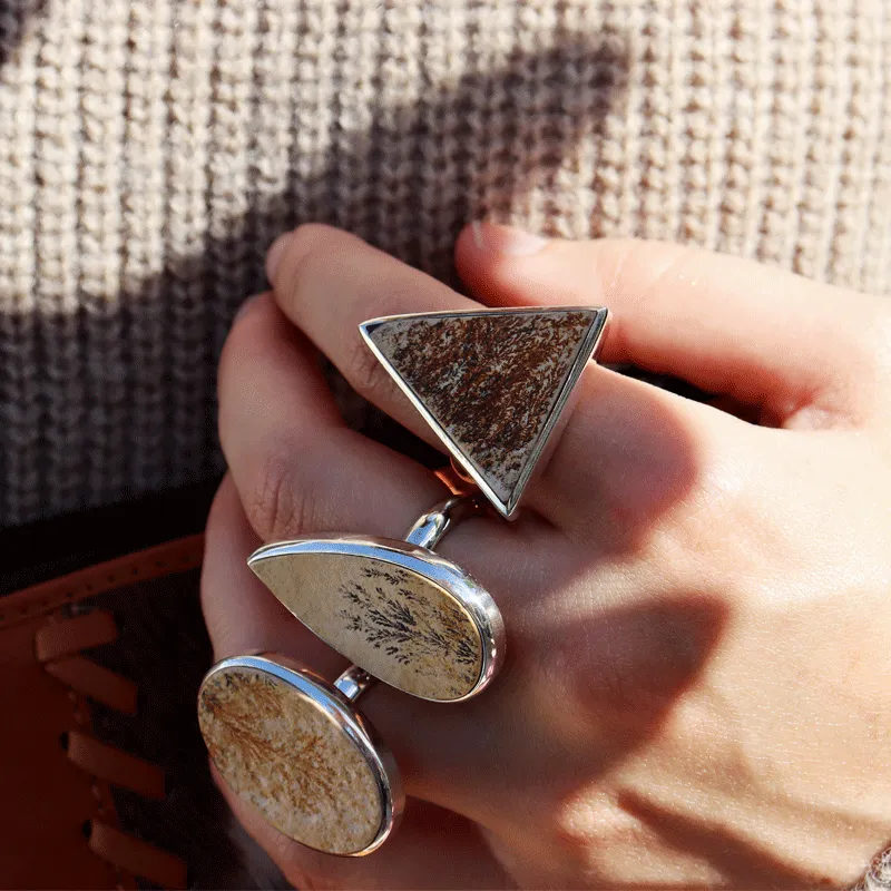 Leaf Jasper Triangle Ring B