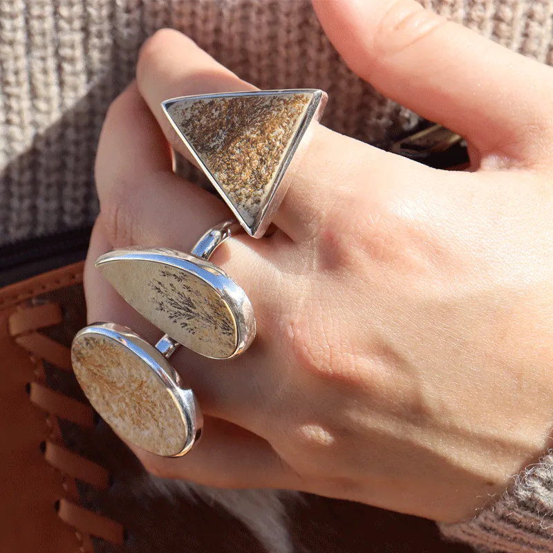 Leaf Jasper Triangle Ring B