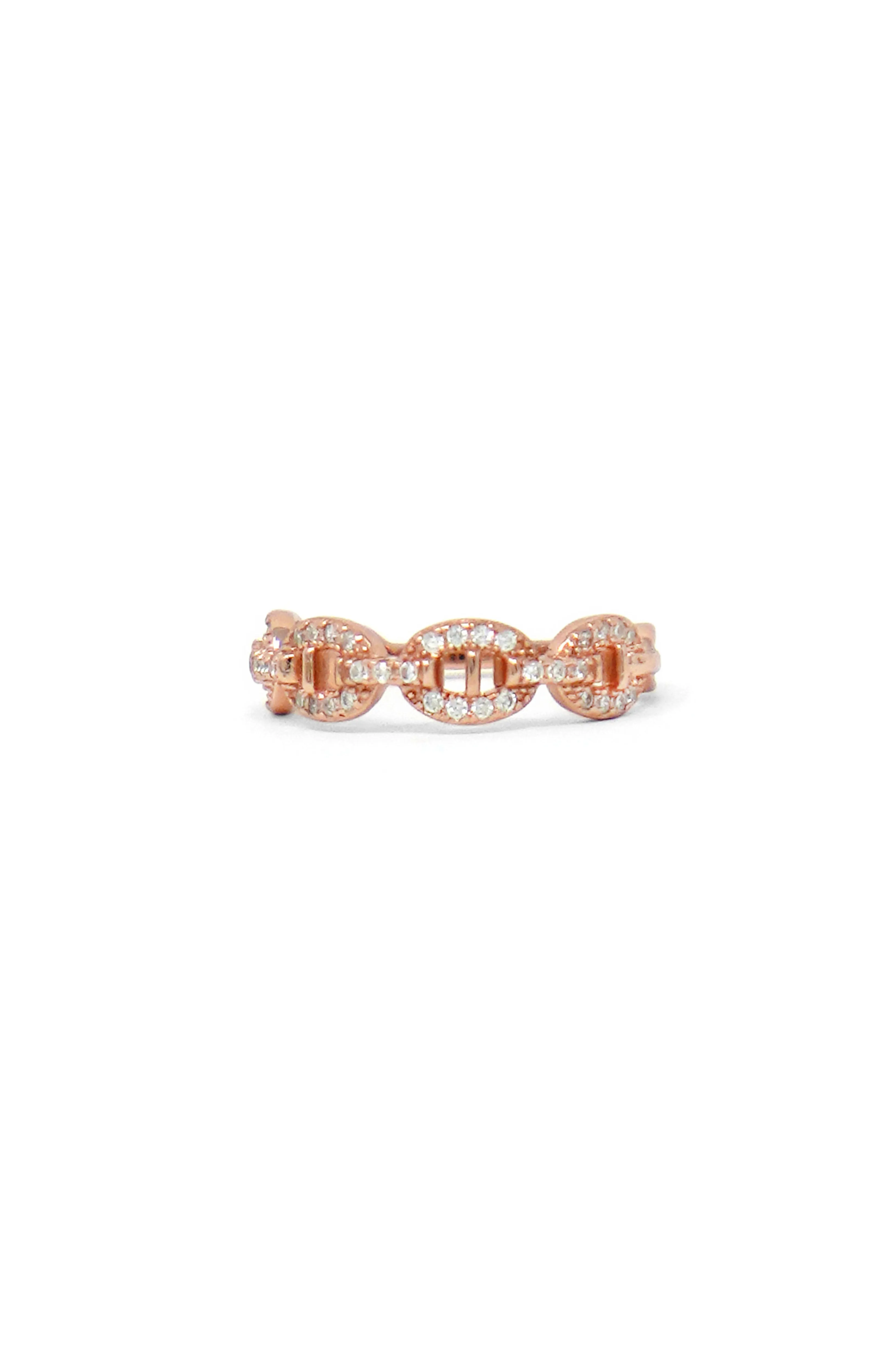 Link It Up Rose Gold Plated Sterling Silver Rings