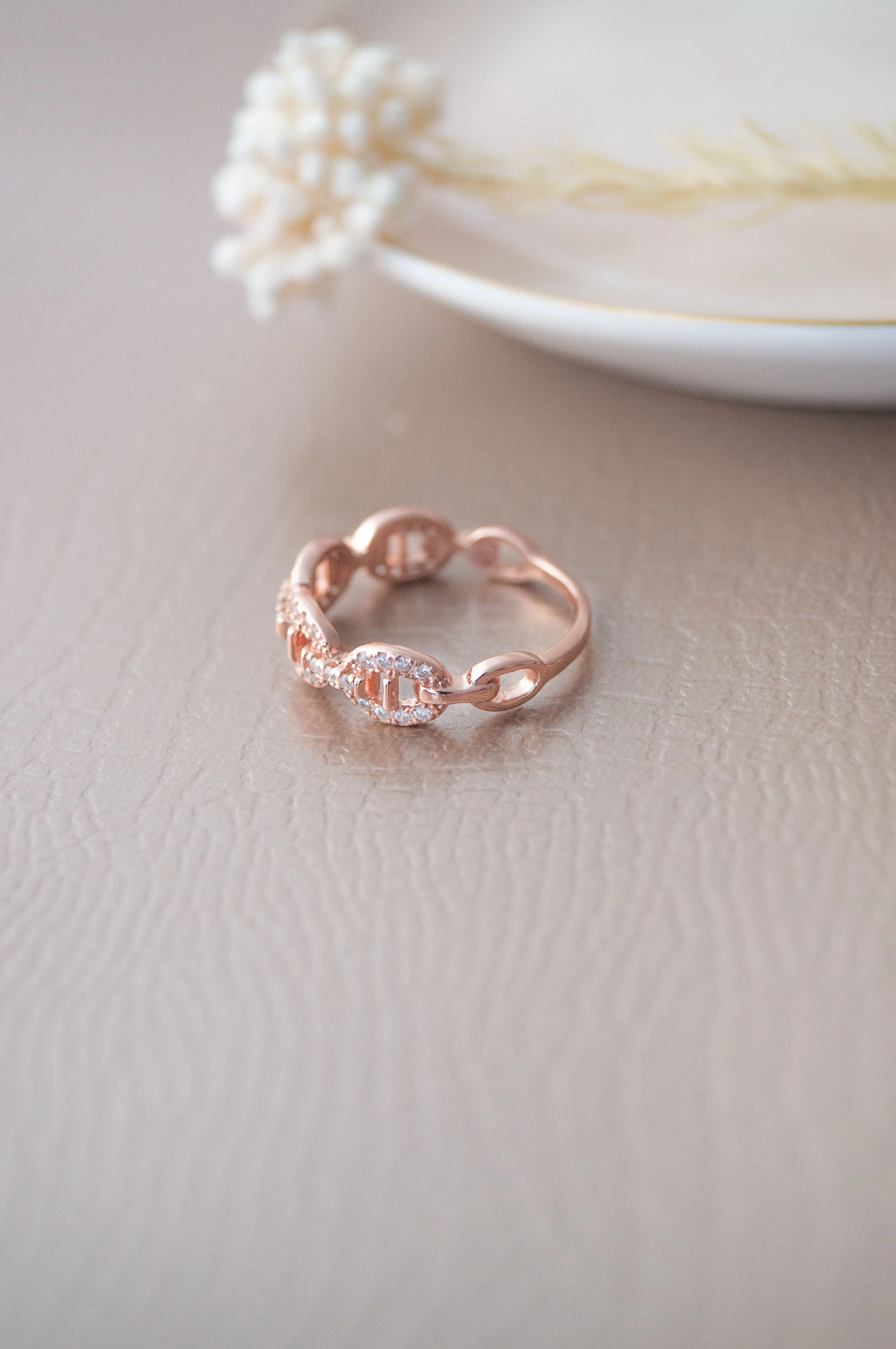 Link It Up Rose Gold Plated Sterling Silver Rings