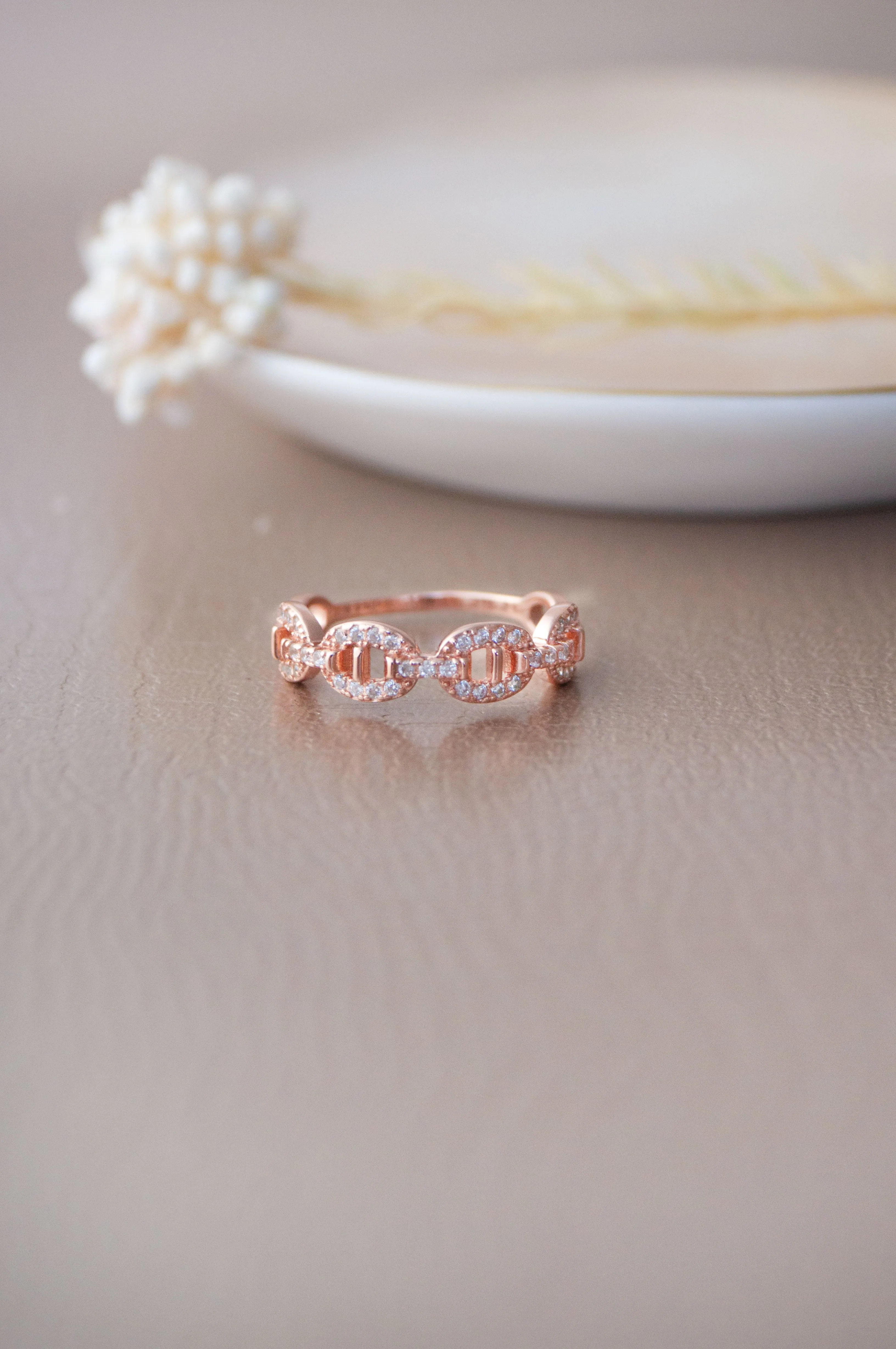 Link It Up Rose Gold Plated Sterling Silver Rings