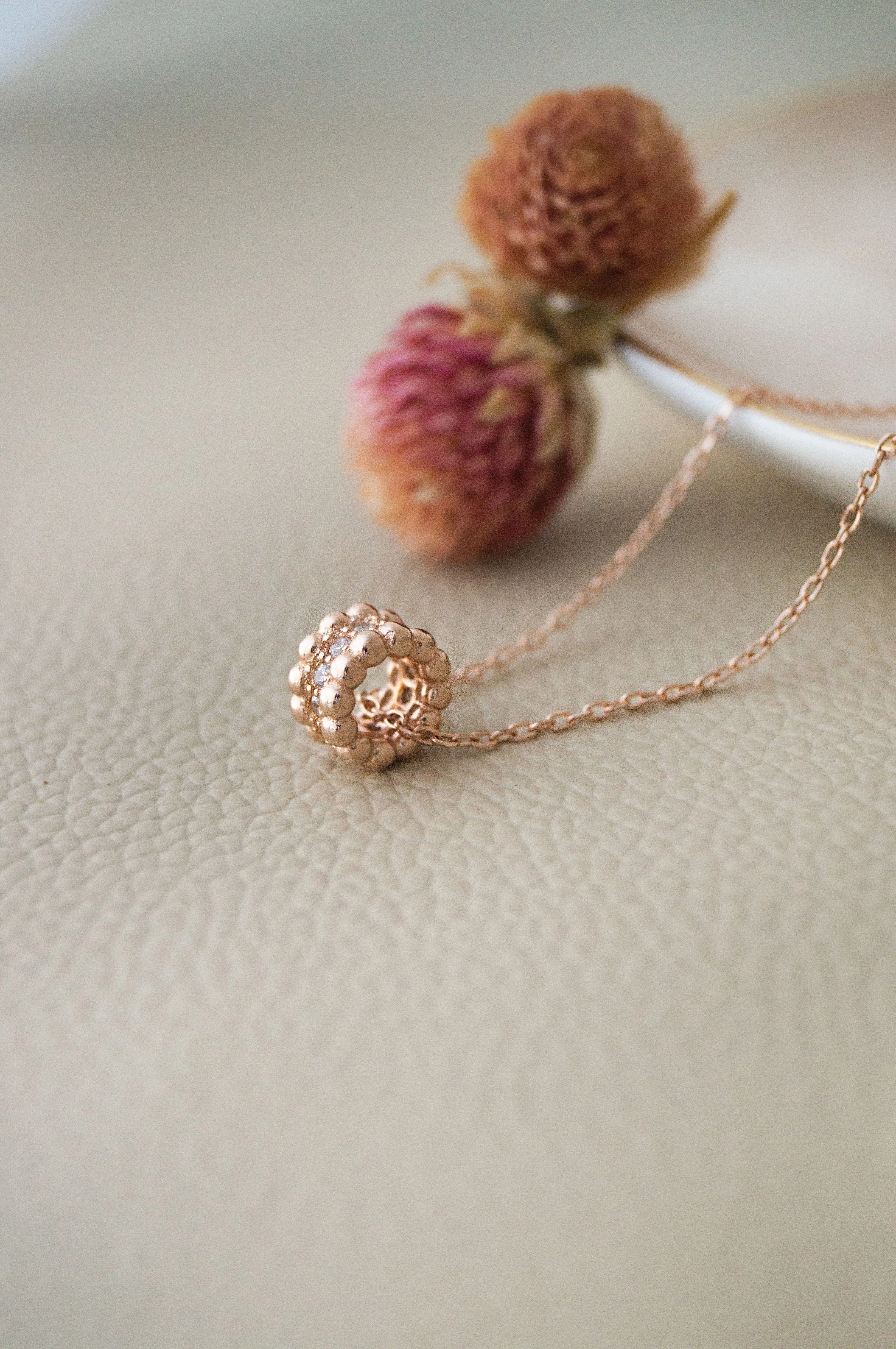 Loop Around Rose Gold Plated Sterling Silver Chain Necklace