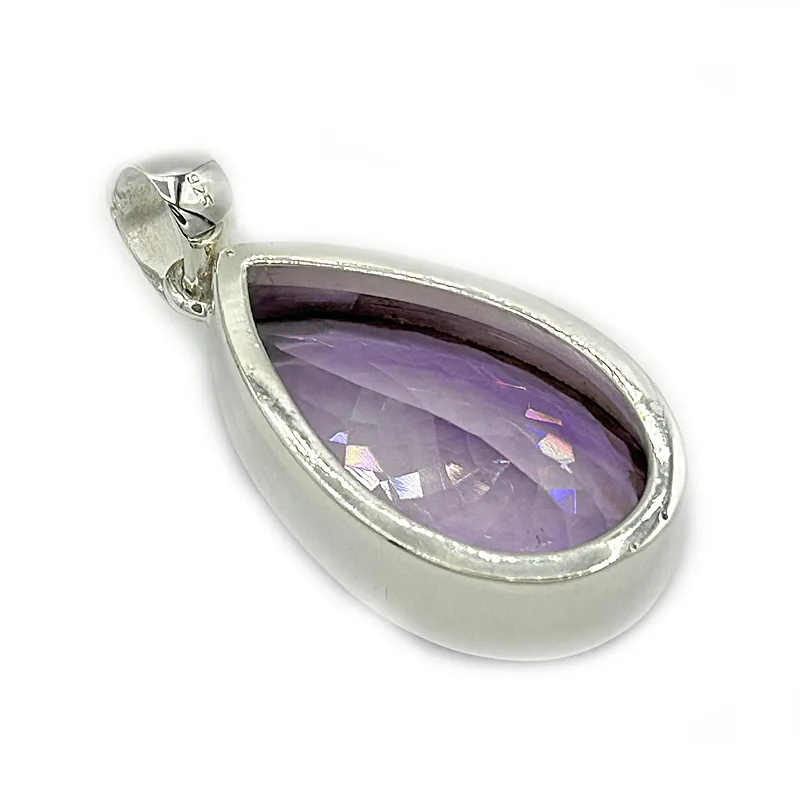 Lopaz Amethyst Teardrop Gemstone Pendant