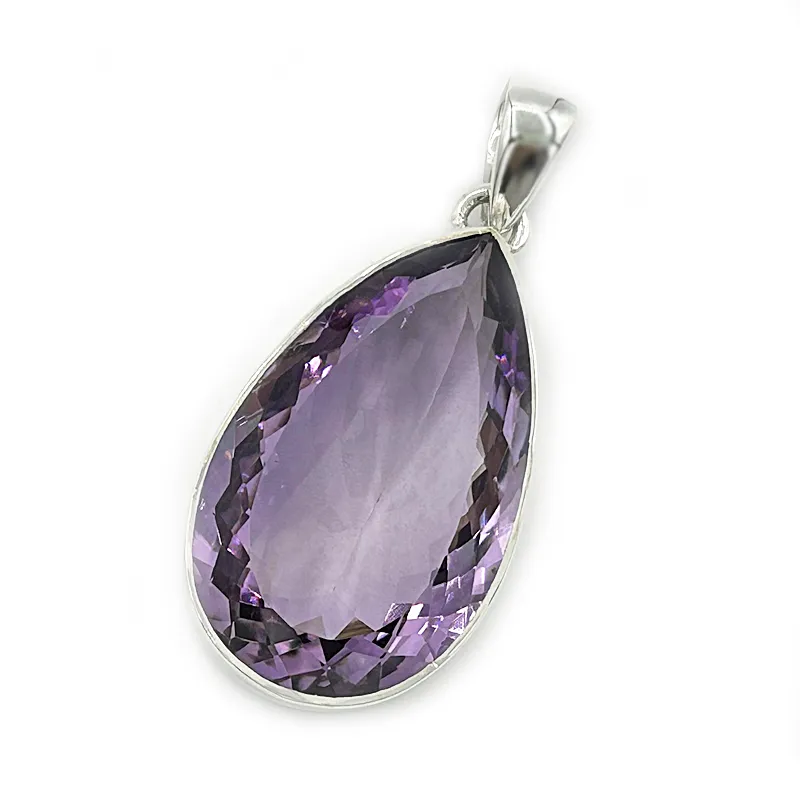 Lopaz Amethyst Teardrop Gemstone Pendant