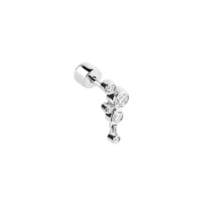 MBF Hepburn Stud, 14k White Gold