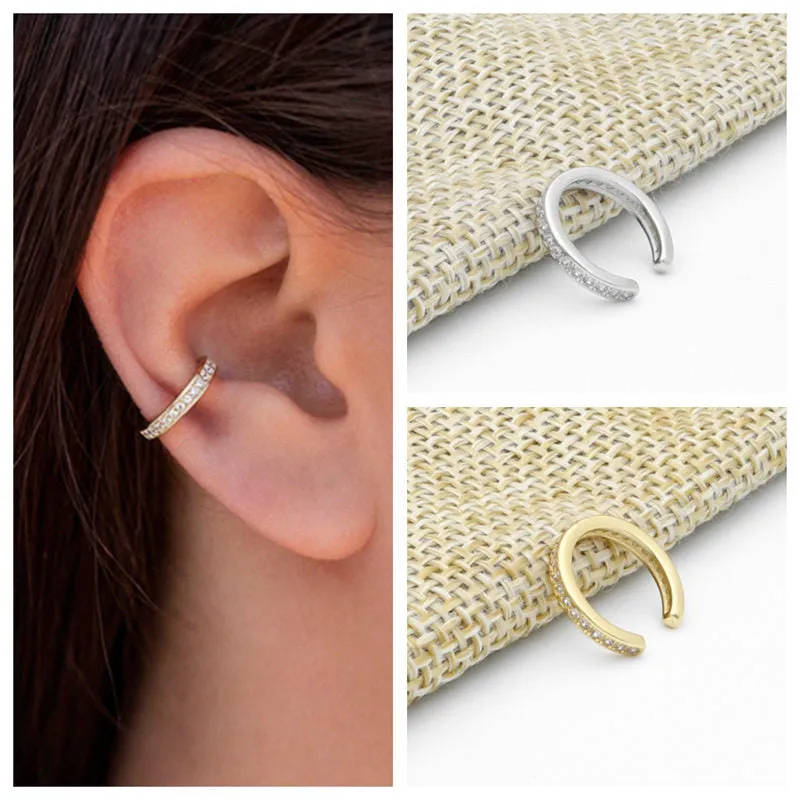 Minimalist CZ Non Pierced Conch Ear Cuff - Gold