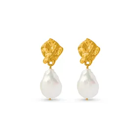 Molten Pearl Drop Earrings