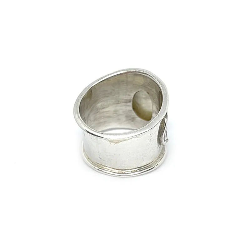 Moonstone Boho Swirl Silver Ring