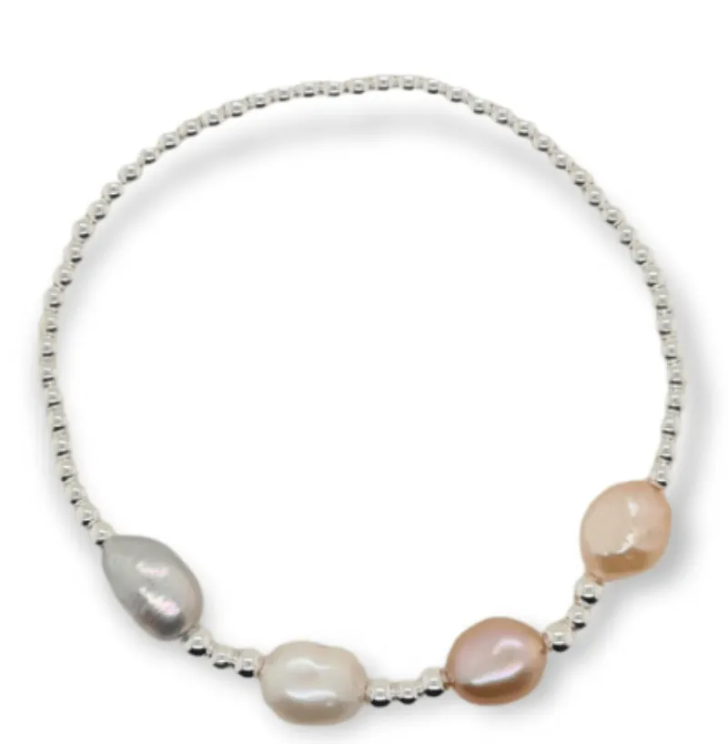 Mountain Creek Jewellery Bracelet Pearl Stretch Medium