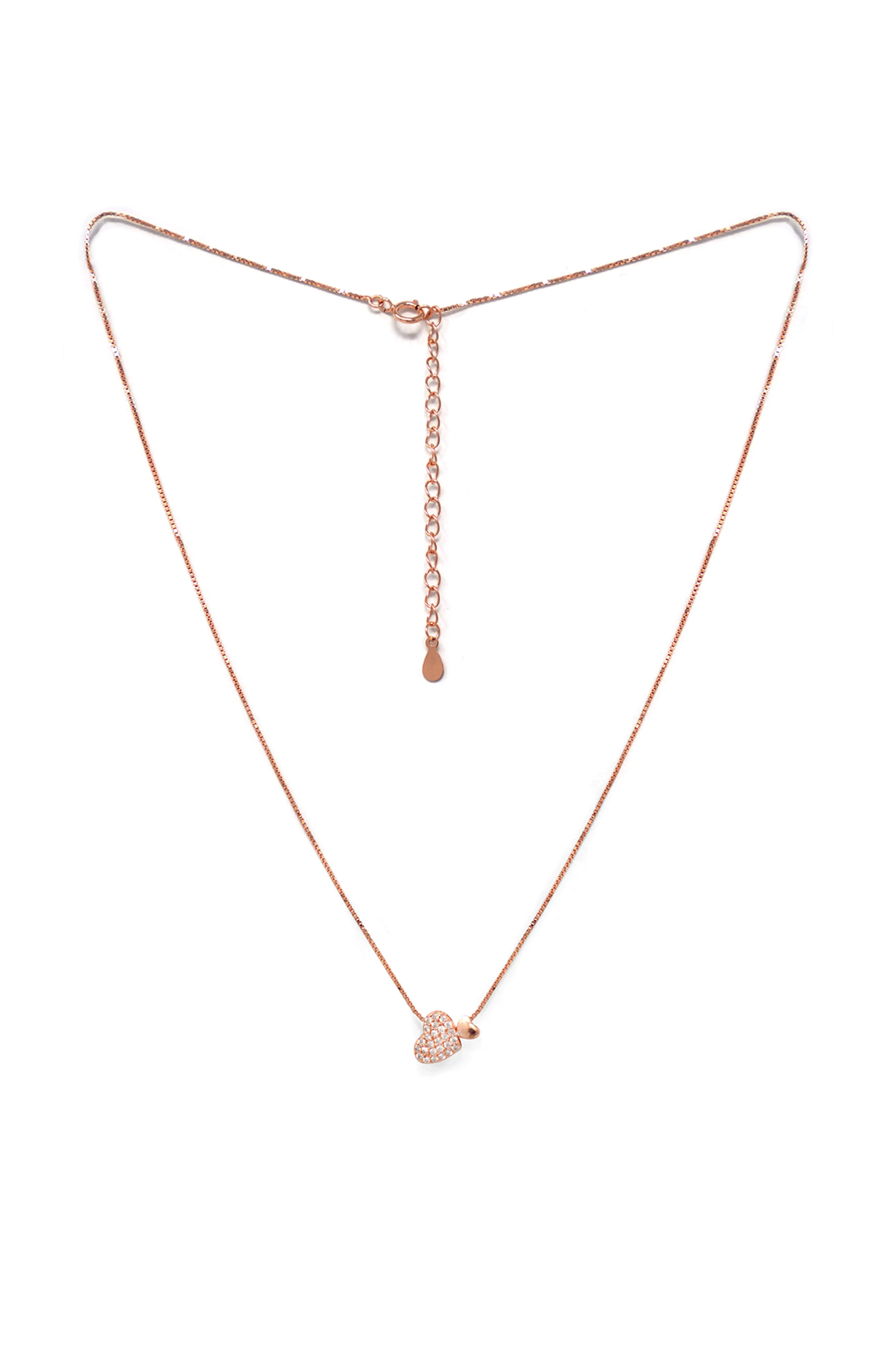 Moving Towards Love Rose Gold Plated Sterling Silver Chain Necklace