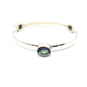 Mystic Topaz Boho Silver Bangle