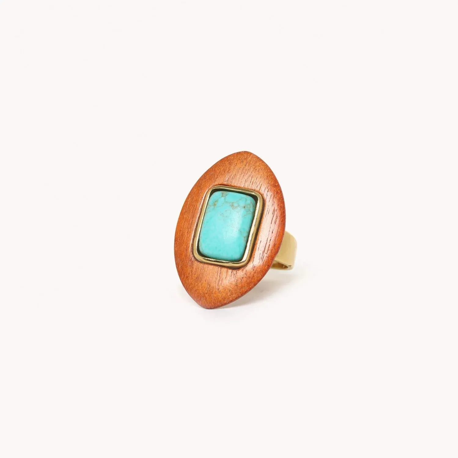 Nature Bijoux Adjustable Turquoise Statement Ring - Boreal Collection