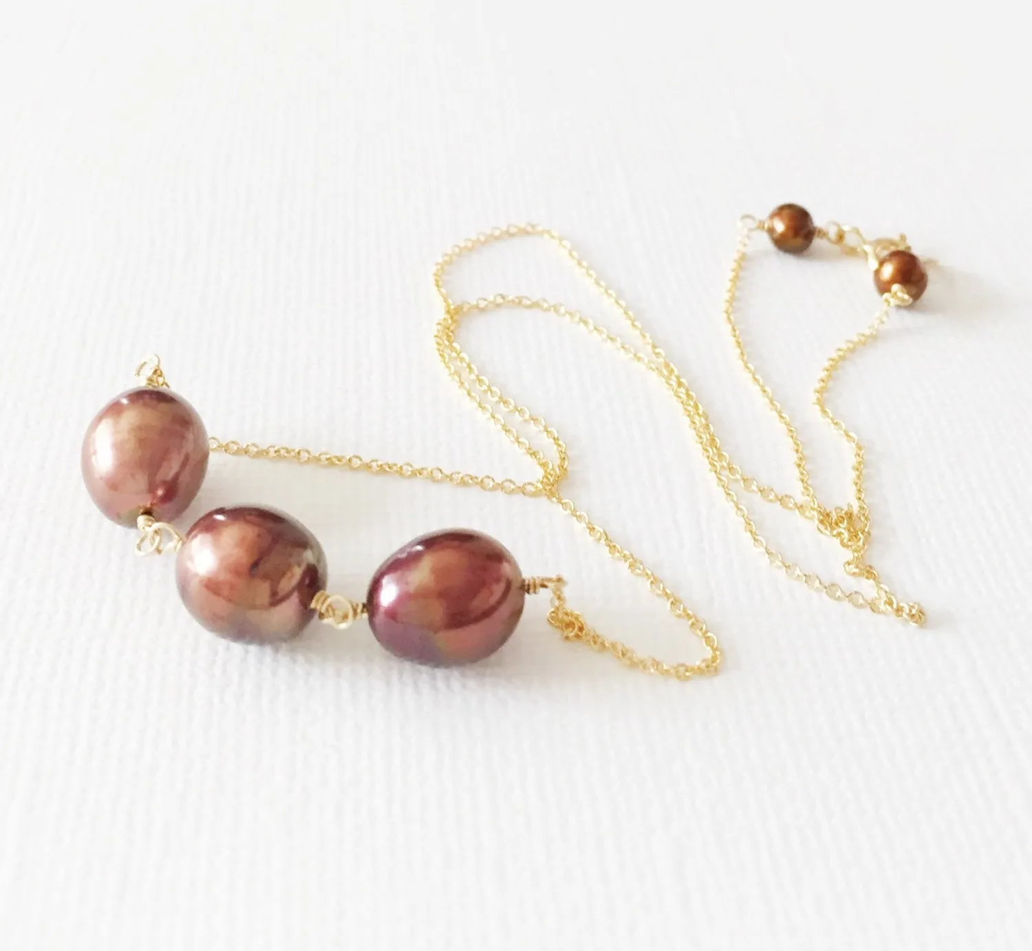 Necklace Maddi - chocolate pearls (N168)