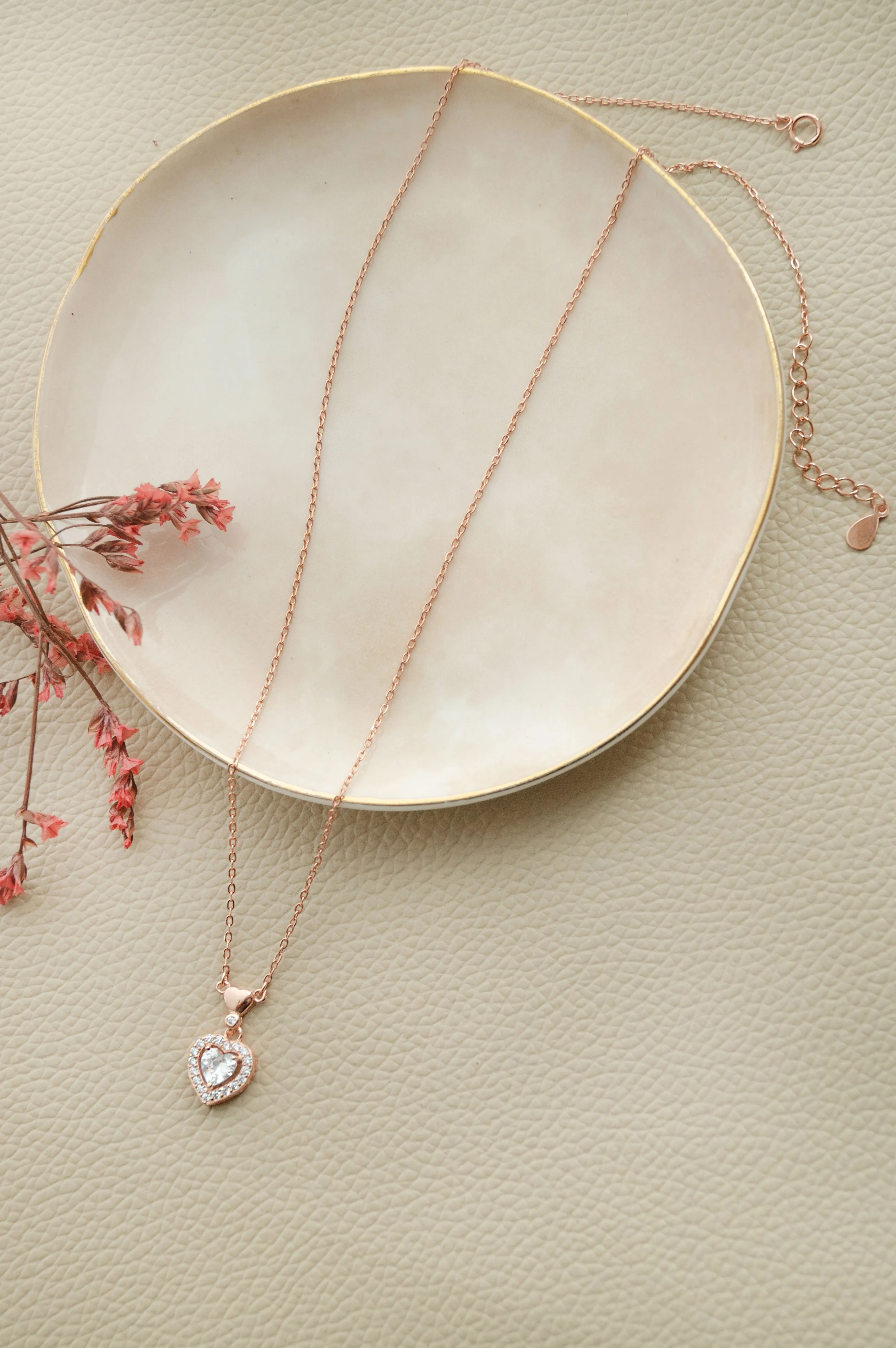 Next To Your Heart Rose Gold Plated Sterling Silver Chain Necklace