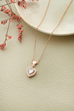 Next To Your Heart Rose Gold Plated Sterling Silver Chain Necklace