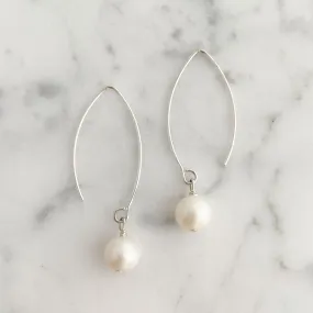 NYAH white freshwater pearl sterling earrings