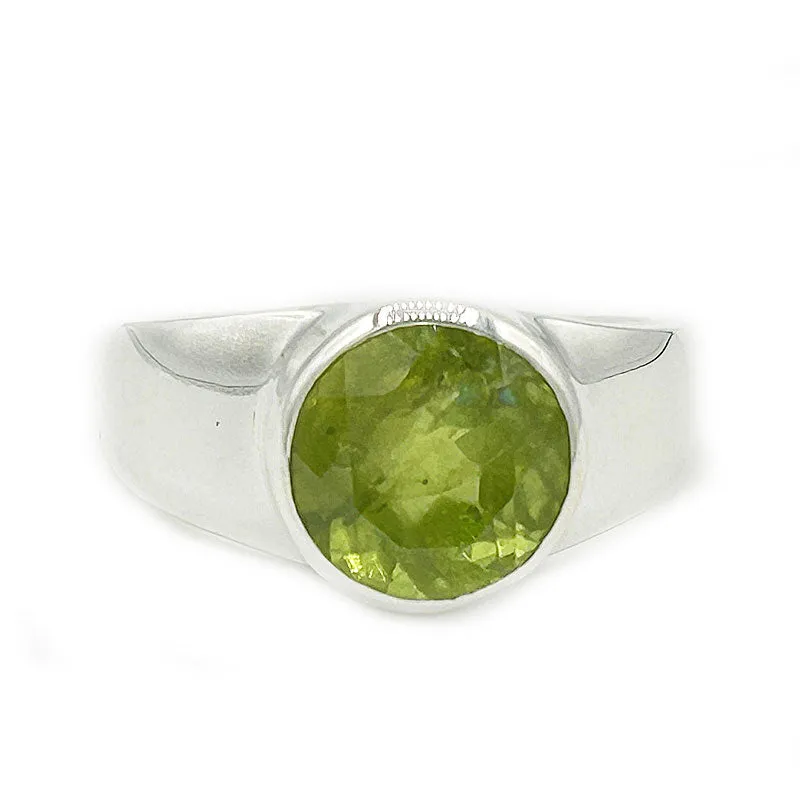 Peridot Round Gemstone Boho Ring