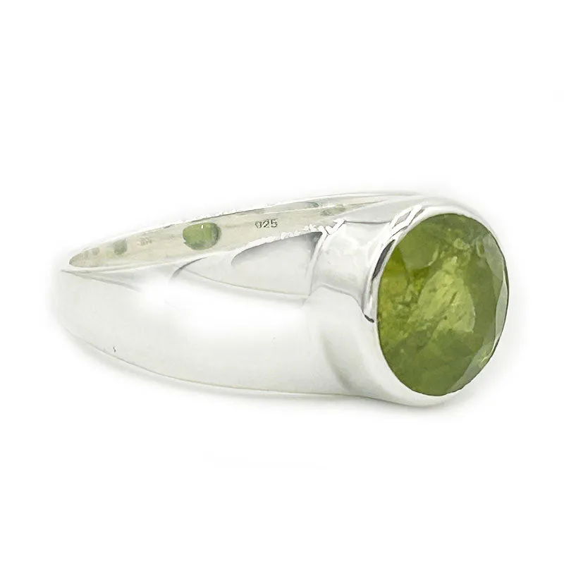 Peridot Round Gemstone Boho Ring