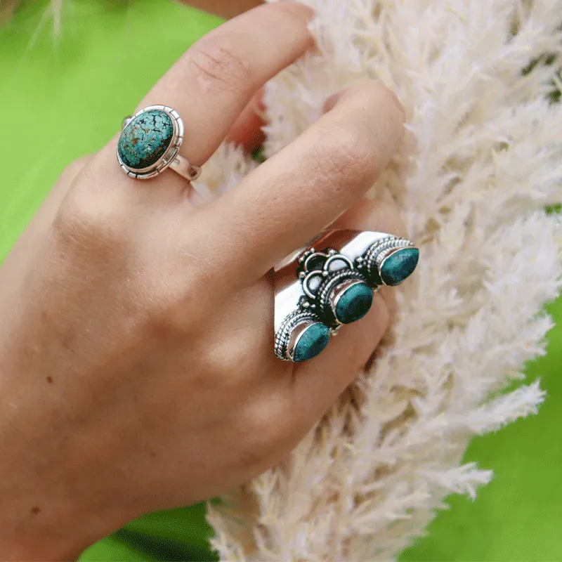 Phoenix Turquoise Gemstone Boho Ring