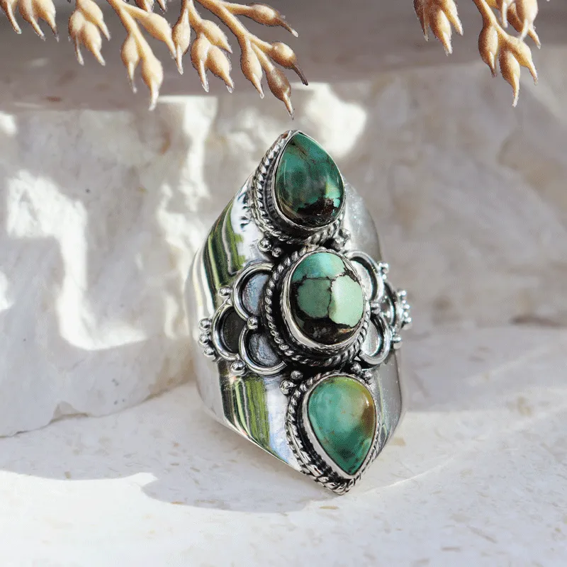 Phoenix Turquoise Gemstone Boho Ring