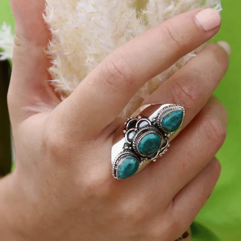 Phoenix Turquoise Gemstone Boho Ring