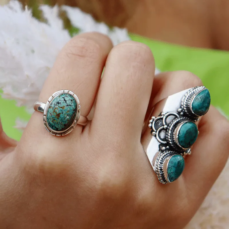 Phoenix Turquoise Gemstone Boho Ring