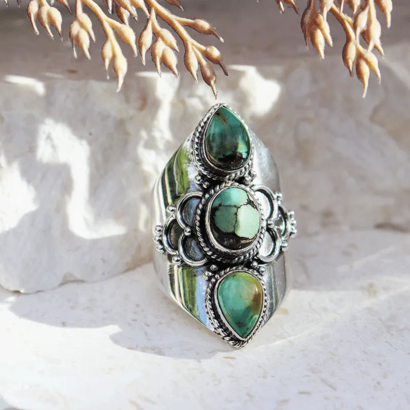 Phoenix Turquoise Gemstone Boho Ring